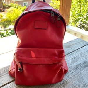 Red Leather Coach backpack